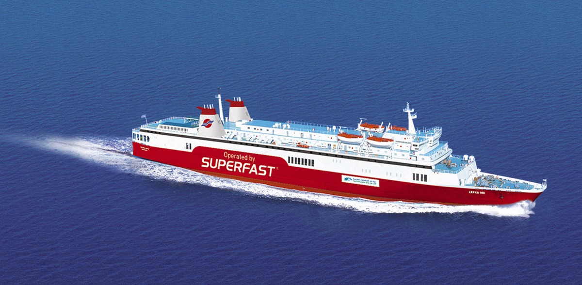 Fähre von Superfast Ferries auf hoher See